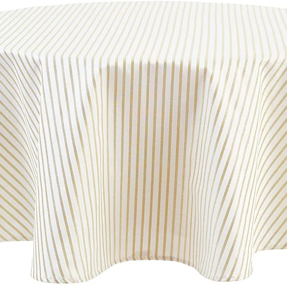 kate spade New York Harbour Drive Tablecloth in Gold Stripe NWT